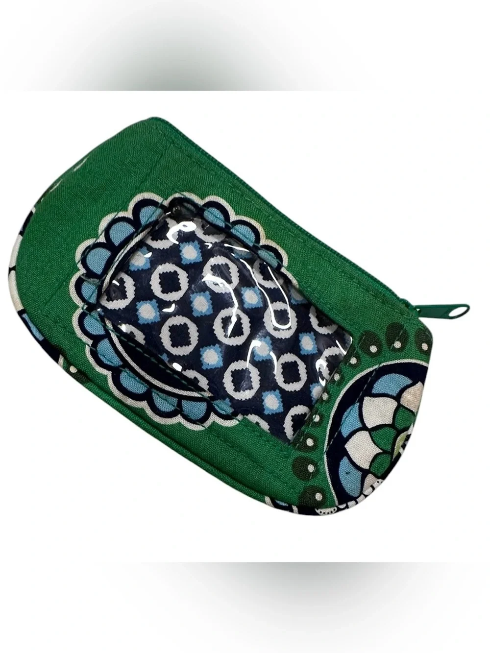 Vera Bradley Cupcakes Green Zip ID Case Wallet Coin Purse